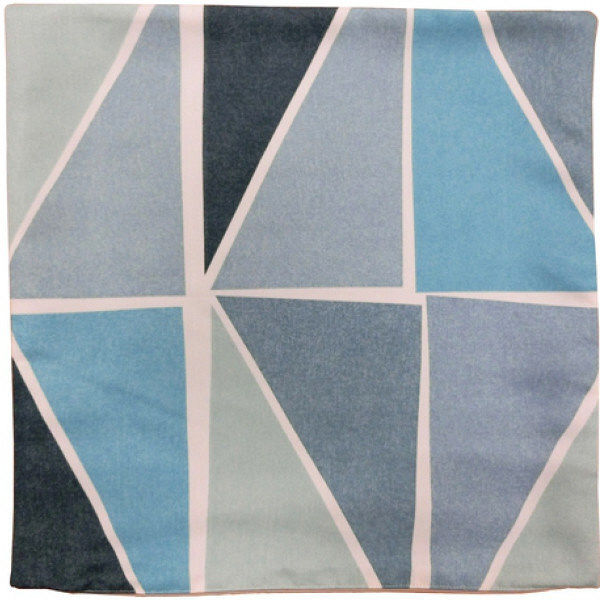 川島織物セルコン クッションカバー幾何柄 ブルー 幅450×奥行450mm LL8053-B 1枚（直送品）