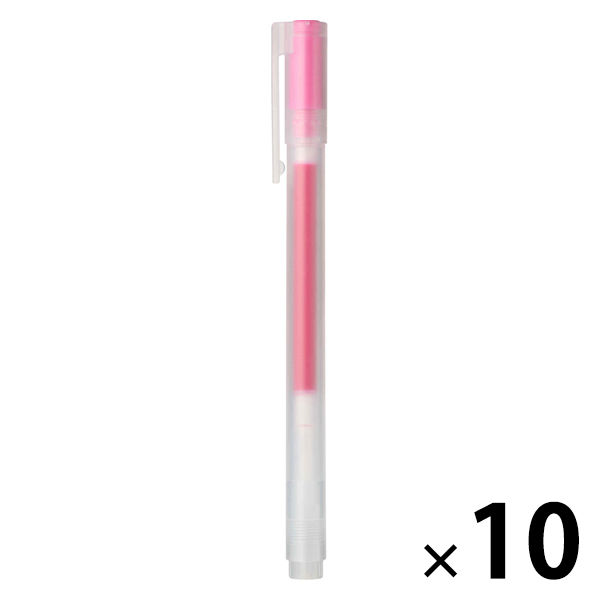 無印良品 ゲルインキボールペン キャップ式 0.5mm ピンク 1箱（10本入 