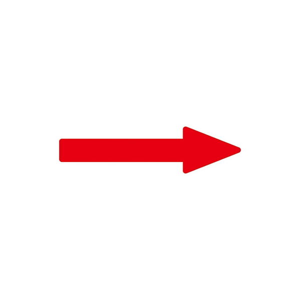 アズワン 配管識別方向表示ステッカー 「→（赤）」 貼矢83 193783 1組（10枚） 61-3408-78（直送品）
