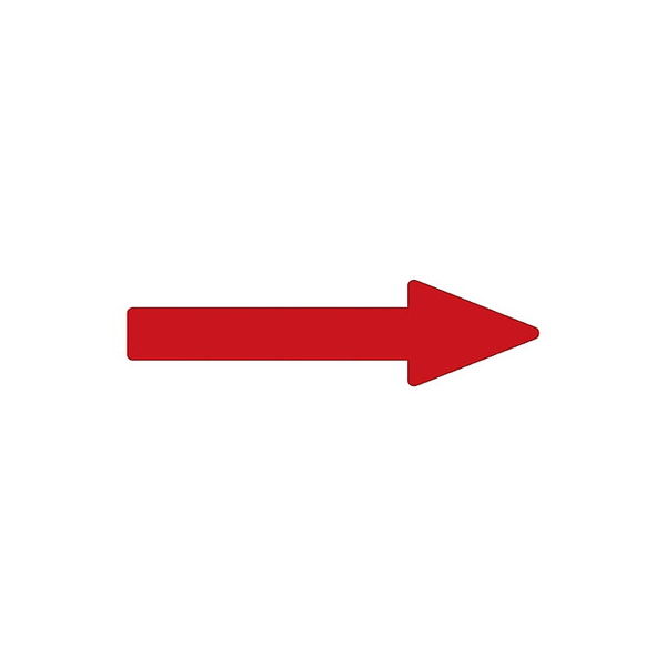 アズワン 配管識別方向表示ステッカー 「→（赤）」 貼矢41 193141 1組（10枚） 61-3408-83（直送品）