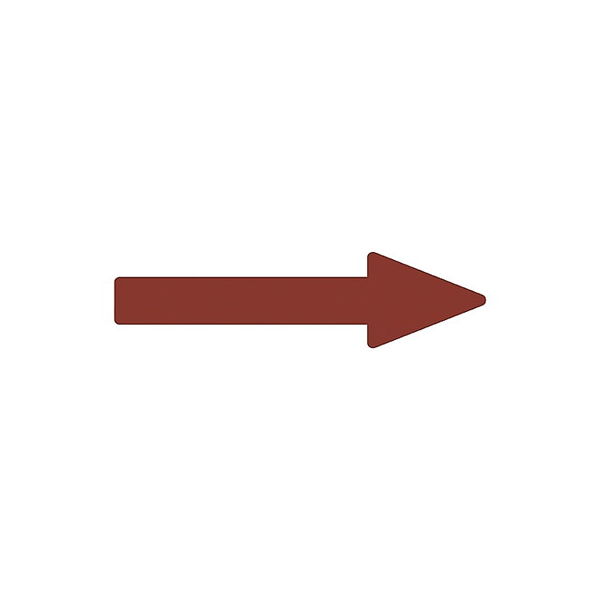 アズワン 配管識別方向表示ステッカー 「→（暗い赤）」 貼矢45 193145 1組（10枚） 61-3408-84（直送品）