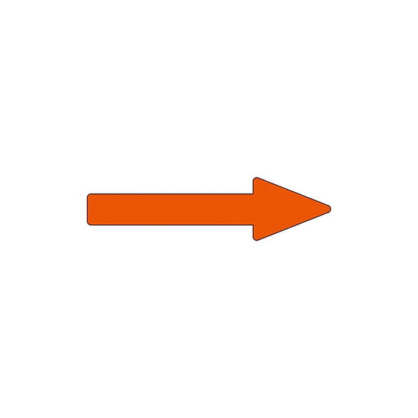 日本緑十字社 配管識別方向表示ステッカー 「→(黄赤)」 貼矢56 193456 1組(10枚) 61-3409-20（直送品）