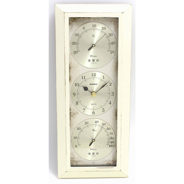 アンティコ温・湿クロック ホワイト AN-4793 エンペックス気象計（直送品）