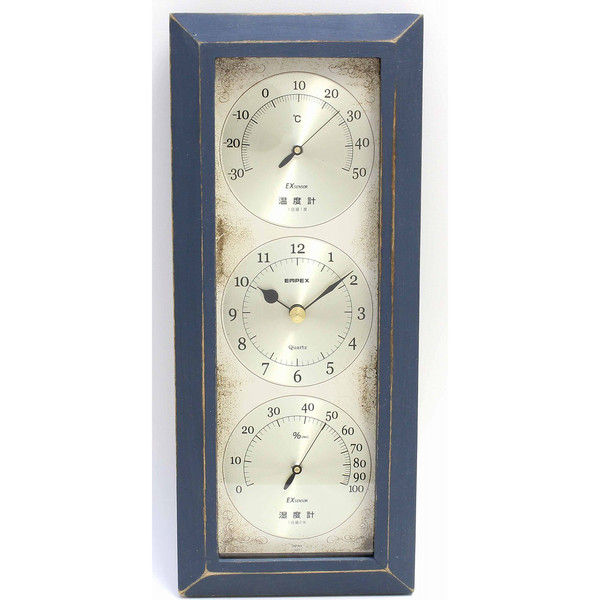 アンティコ温・湿クロック ブルー AN-4796 エンペックス気象計（直送品）