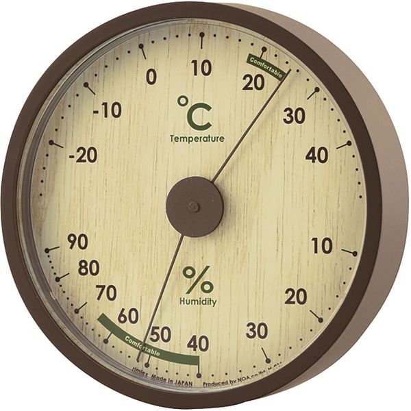 ノア精密 Rimlex（リムレックス）アナログ温度湿度計:アシュリー N-016 N 1個 直径120×厚さ30mm 置掛両用 日本製
