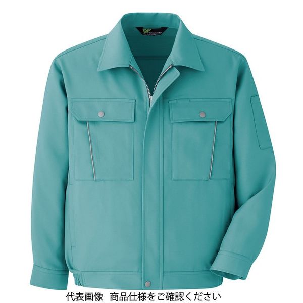 ミドリ安全 作業服 秋冬 長袖 ブルゾン 帯電防止 VE466 上 グリーン SSS 3110162801 1点（直送品）