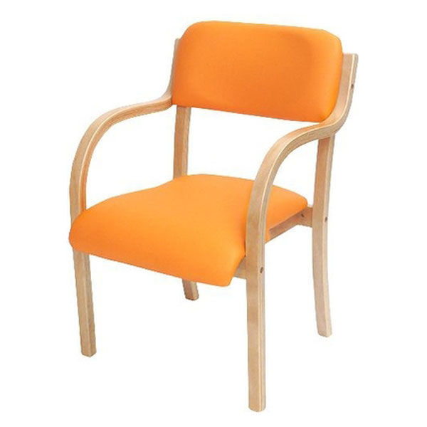 ネットフォース ダイニングチェア 介護用椅子 シエル 組立品 オレンジ 介護施設 福祉用 ETV-3-AW 1脚（直送品）