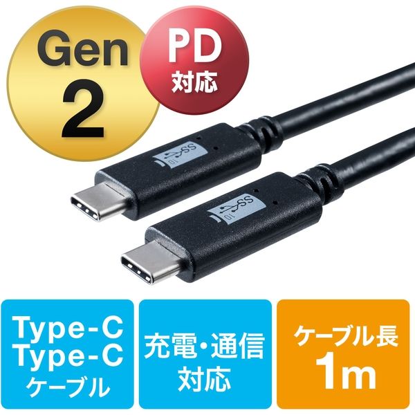 サンワダイレクト USB タイプCケーブル 500-USB050-1 1個（直送品）
