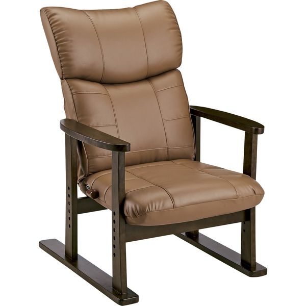 宮武製作所 スーパーソフトレザー高座椅子-大河- ブラウン YS-D1800HR_BR 1脚（直送品）