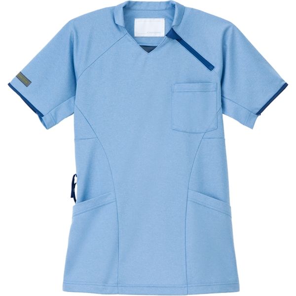 ナガイレーベン ニットシャツ ブルー M JM-3142（取寄品）