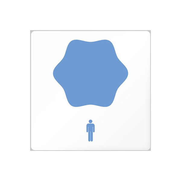 フジタ 医療機関向けルームプレート（室名札） ポップデザイン アクリル 正方形 男子トイレ・ピクト小 1枚（直送品）