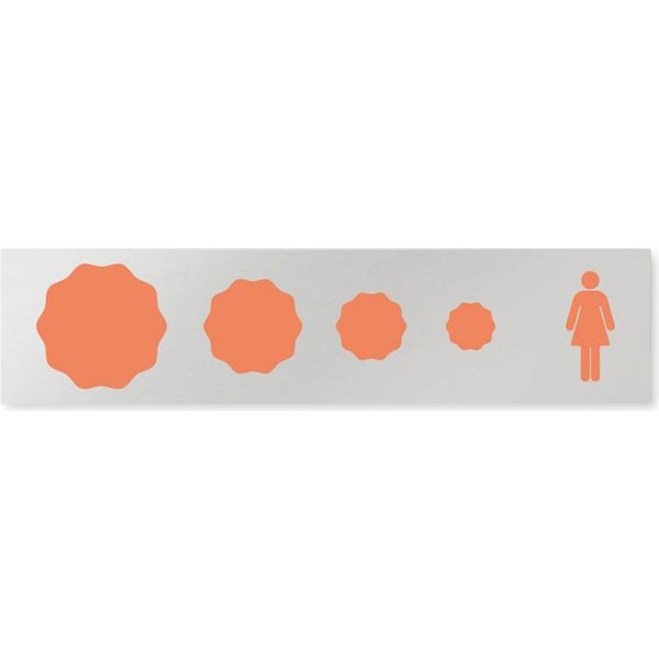 フジタ 医療機関向けルームプレート（室名札） ポップデザイン アルミ 長方形 女子トイレ1 1枚（直送品）