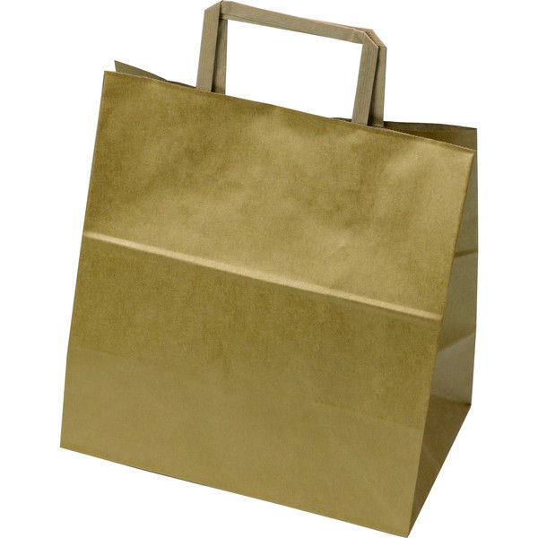 ヤマニパッケージ 金の手提袋 中 YOH-430 1ケース（200枚：25枚輪ゴム止め×8）（直送品）