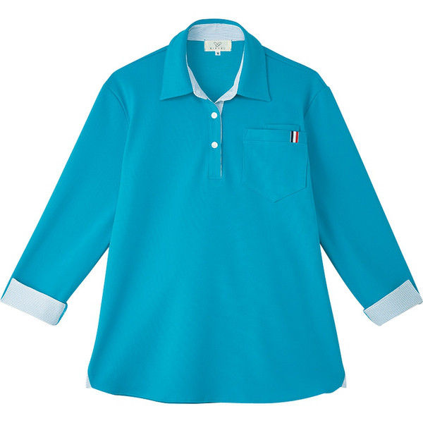トンボ ポロシャツ レディスニットシャツ CR146 ティールブルー L 1枚（取寄品）