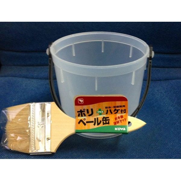 ポリペール缶防虫防腐ハケ付1.5L #11446 インダストリーコーワ（直送品）