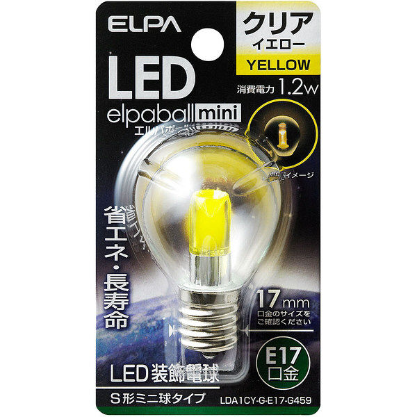 朝日電器 LED電球 S形 E17 LDA1CY-G-E17-G459（直送品）