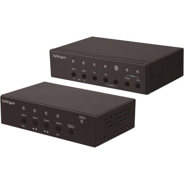 多入力HDBaseT延長器　（受信機×1、送信機×1）　スイッチとビデオスケーラー機能　1セット（2個）　StarTech.com（直送品）