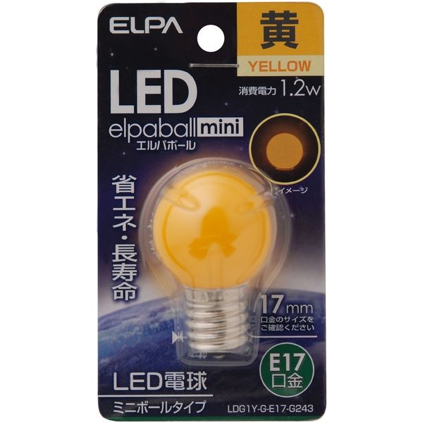 朝日電器 LED電球G30形E17 LDG1Y-G-E17-G243（直送品）