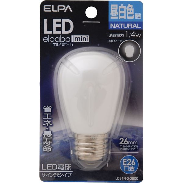 朝日電器 LED電球サイン球E26 LDS1N-G-G900（直送品）