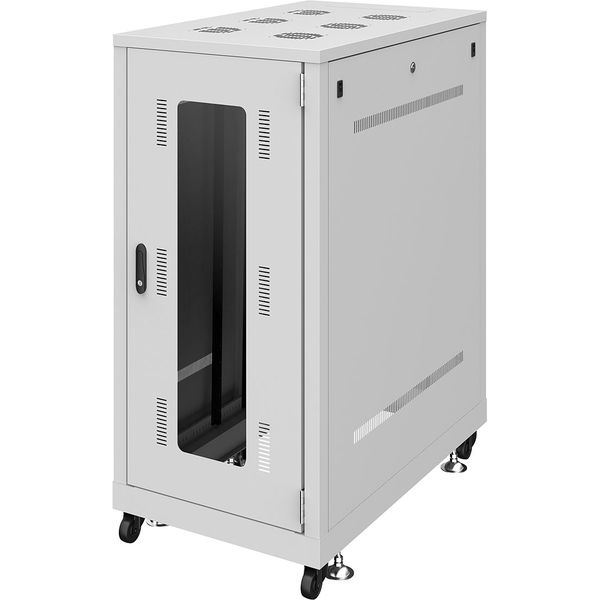 サンワサプライ 19インチサーバーラック（24U） 幅600×奥行1000×高さ1288mm ライトグレー CP-SVN2410GYN 1台（直送品）