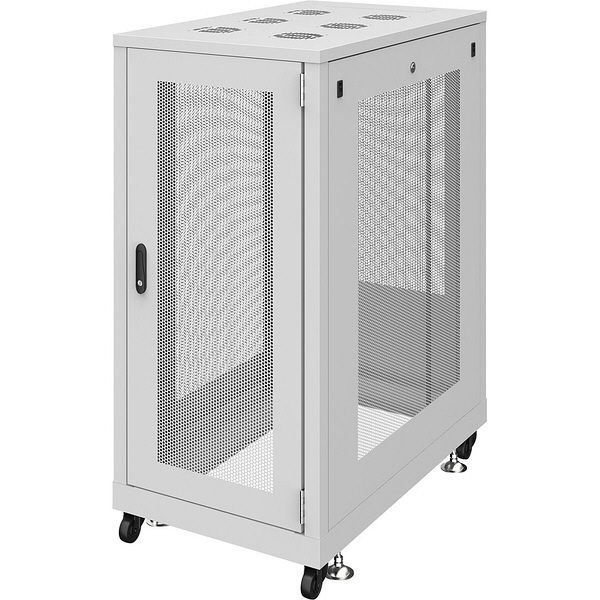 サンワサプライ 19インチサーバーラックメッシュパネル（24U）幅600×奥行1000×高さ1288mmライトグレーCP-SVN2410MGYN 1台（直送品）