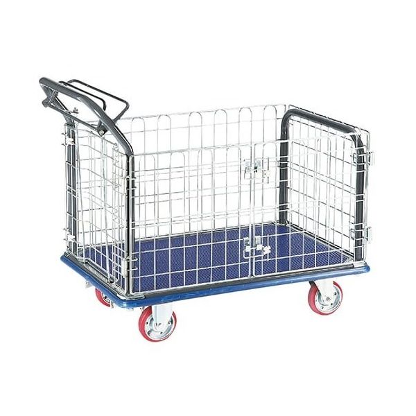 エヌケーキャリーキャスター 観音扉型金網台車 300kg NK307K-HB 1台 1-6290-04（直送品）