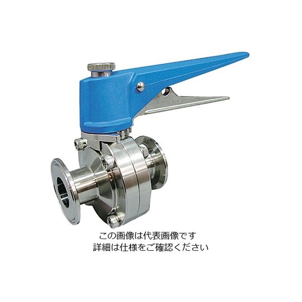 コンサス サニタリーバタフライバルブ(ショート面間) SUS316L 2S CBE-S3-2S-G 1個 3-8336-06（直送品）