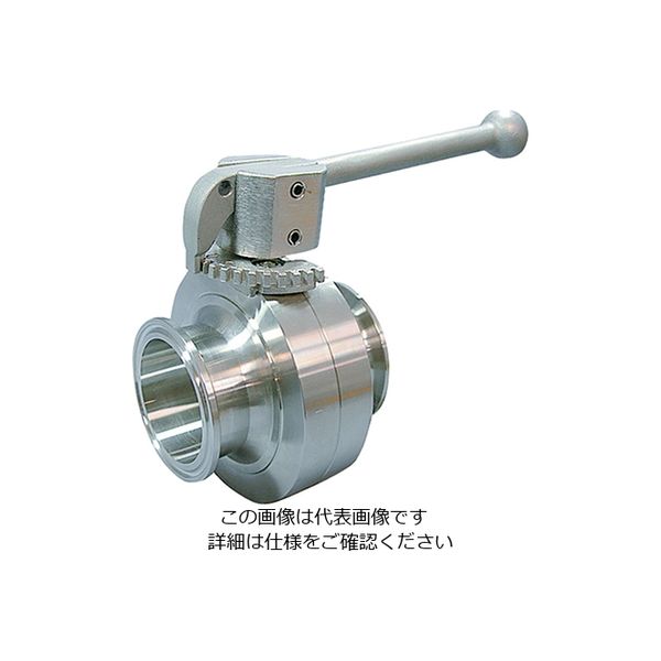 コンサス サニタリーバタフライバルブ(SUS316L) 2S CBS-S3-2S 1個 3-8337-07（直送品）