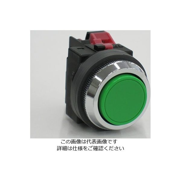 IDEC 平形押ボタンスイッチ 緑 ABN101G 1個 62-3836-02（直送品） - アスクル
