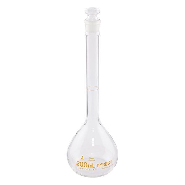 コーニングインターナショナル メスフラスコ(JIS規格) 200mL 5640JIS-200 1個 3-495-07（直送品）