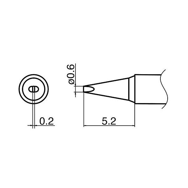 白光 マイクロはんだごて用こて先 T35-02D06 1個 3-9234-11（直送品）