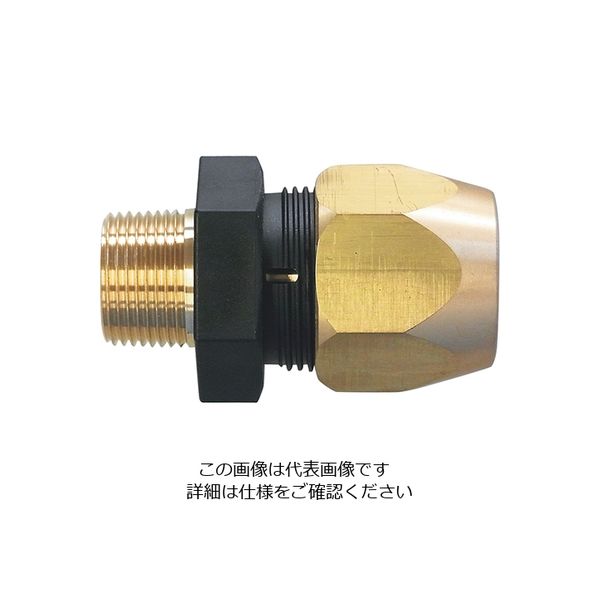 イシグロ 耐圧ホース用継手 スマートロック(真鍮タイプ) 15A 1/2 IVL-SLB-09A15-B-15A 1個 3-9386-03（直送品）