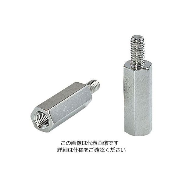 M・Y・G 六角オネジ・メネジスペーサー(Mタイプ) 黄銅(Niメッキ) 10個入 MB3-12 1袋(10個) 3-9670-04（直送品）