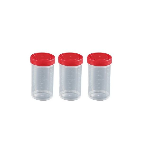伸和 食品検体容器(スクリューキャップタイプ) 160mL 赤 100個入 2-3259-05 1箱(100個)（直送品）