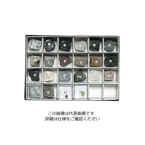 東京サイエンス 岩石標本（岩石・造岩鉱物標本22種） 1セット 3-657-09 