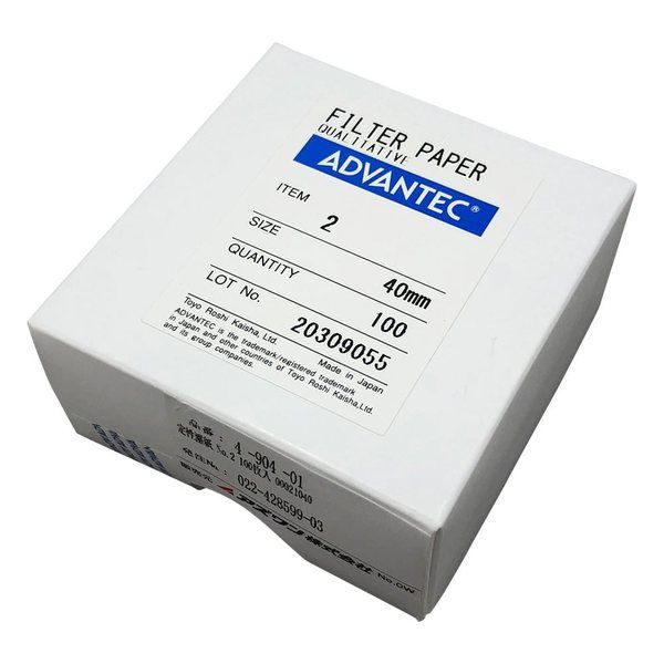 アドバンテック東洋 定性濾紙 No.2 Φ40 100枚入 00021040 1箱(100枚) 4-904-01（直送品）