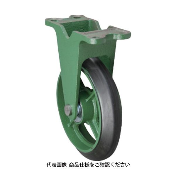 東北車輛製造所 鋳物製キャスター 標準型固定金具付ゴム車輪 100パイ 100KB 1個 115-6408（直送品）