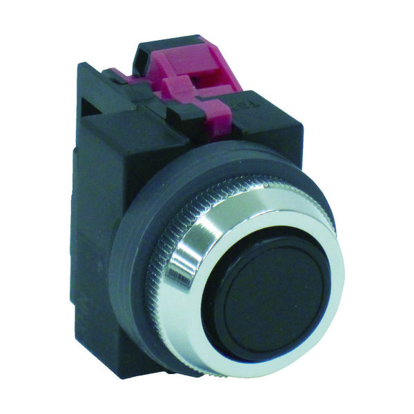 IDEC φ25丸平形押しボタンスイッチ ABS101NB 1個 128-6015（直送品）