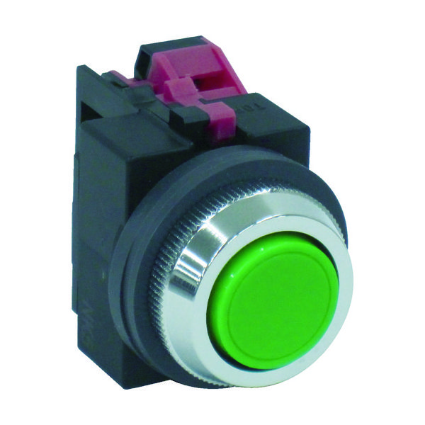 IDEC φ25丸平形押しボタンスイッチ ABS101NG 1個 128-6009（直送品）