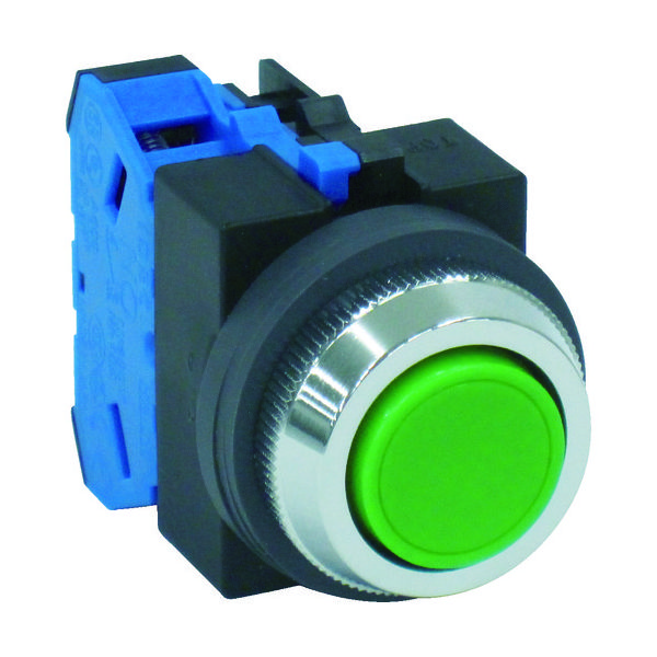 IDEC φ25丸平形押しボタンスイッチ ABS110NG 1個 128-6010（直送品）