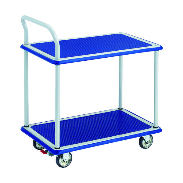 トラスコ中山 TRUSCO プレス製運搬車 台車 ドンキーカート 2段式片袖タイプ740×480 ストッパー付 104NS 1台（直送品）