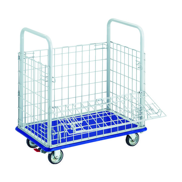 トラスコ中山 TRUSCO プレス製台車 ドンキーカート 金網付 740×480 ストッパー付 107NS 1台 868-8597（直送品）