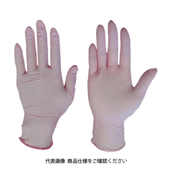 川西工業 川西 ニトリル使いきり手袋粉無250枚入ピンクMサイズ 2061P-M 1箱(250枚) 102-6077（直送品）