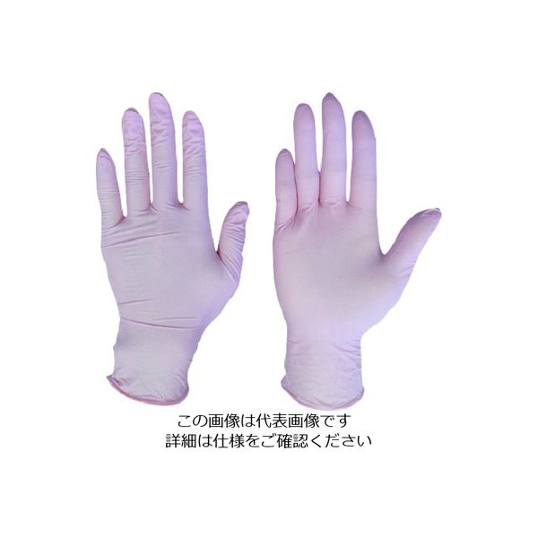 川西工業 川西 ニトリル使いきり手袋粉無250枚入ピンクSSサイズ 2061P-SS 1箱(250枚) 102-6075（直送品）