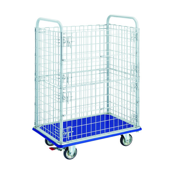 トラスコ中山 TRUSCO プレス製台車 ドンキーカート 2段金網付 915×615 ストッパー付 307WNS 1台 868-8602（直送品）