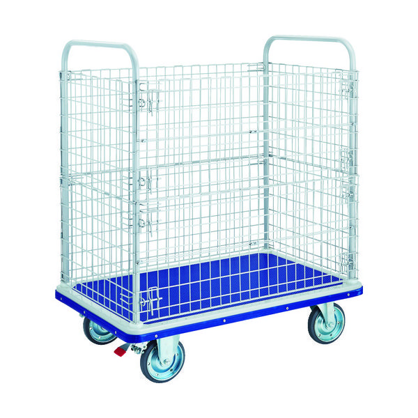 トラスコ中山 TRUSCO プレス製台車 ドンキーカート 2段金網付 1225×775 ストッパー付 507WNS 1台 868-8609（直送品）