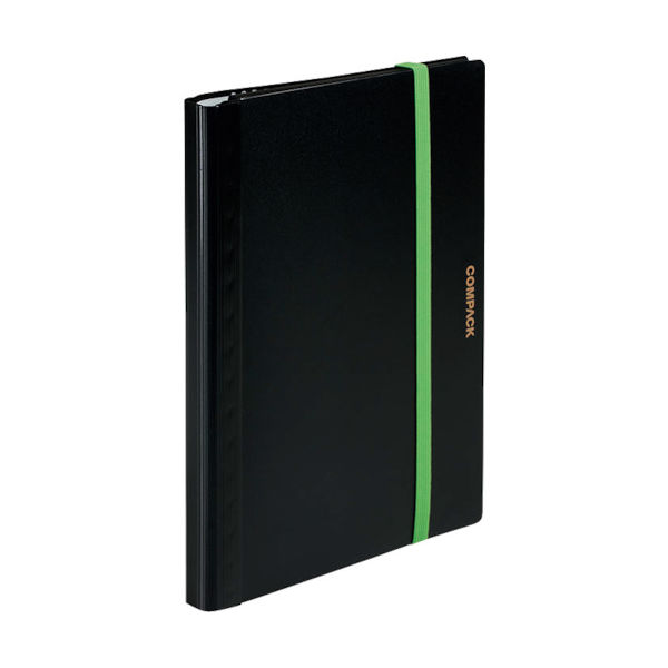 キングジム KING JIM 二つ折りクリアーファイルコンパック A4二つ折り 黒 10ポケット 5894H-BK 1冊 102-5852（直送品）