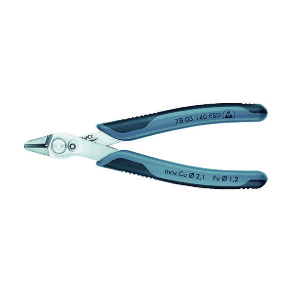 KNIPEX エレクトロニクス スーパーニッパー 140mm 7803-140ESD 1丁 116-1090（直送品）