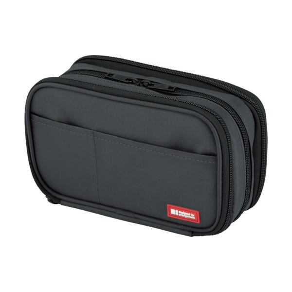 LIHIT LAB. リヒト ペンケース(ブックタイプ)トリプル 黒 A7556-24 1個 115-0164（直送品）