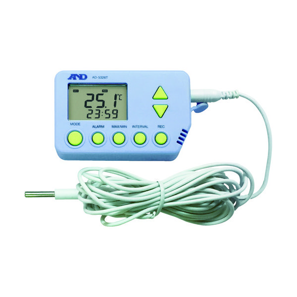 エー・アンド・デイ A&D デジタル温度データロガー（外部温度センサー付き） ADー5 AD-5326TT 1台 116-3241